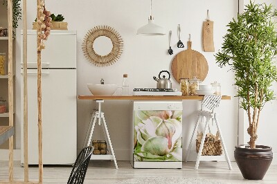 Capa magnética para máquina de lavar louça Flores de magnólia