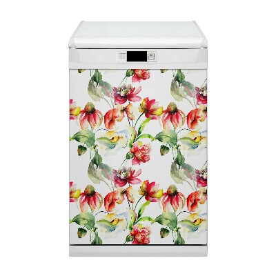 Capa magnética para máquina de lavar louça Flores selvagens