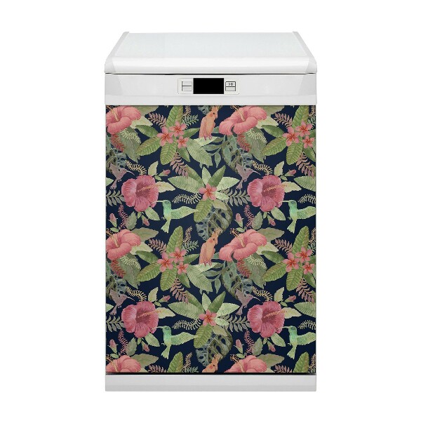 Capa magnética para máquina de lavar louça Papagaio na selva