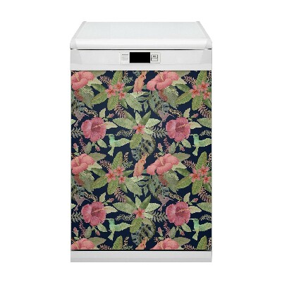 Capa magnética para máquina de lavar louça Papagaio na selva