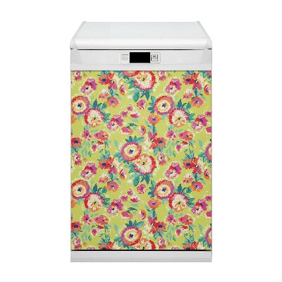 Painel magnético para máquina de lavar louça Flores coloridas