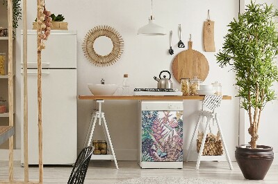 Painel magnético para máquina de lavar louça Flores e borboletas