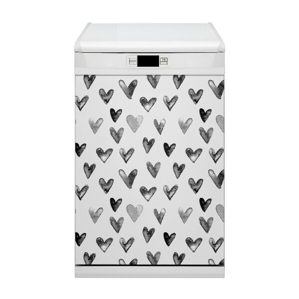 Capa magnética para máquina de lavar louça Corações pintados