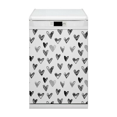 Capa magnética para máquina de lavar louça Corações pintados