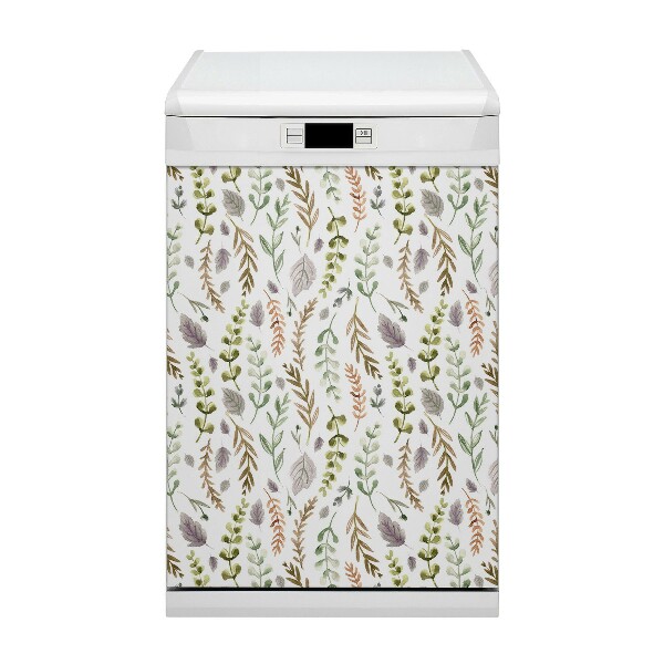 Capa magnética para máquina de lavar louça Folhas coloridas