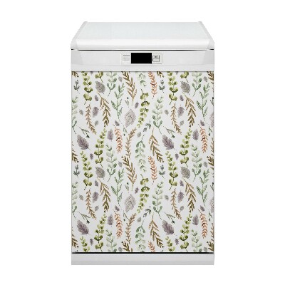 Capa magnética para máquina de lavar louça Folhas coloridas