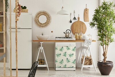 Painel magnético para máquina de lavar louça Folhas tropicais