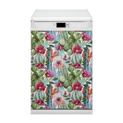 Capa magnética para máquina de lavar louça Cactos coloridos