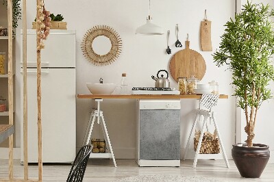 Capa magnética para máquina de lavar louça Tema Concreto Cinza