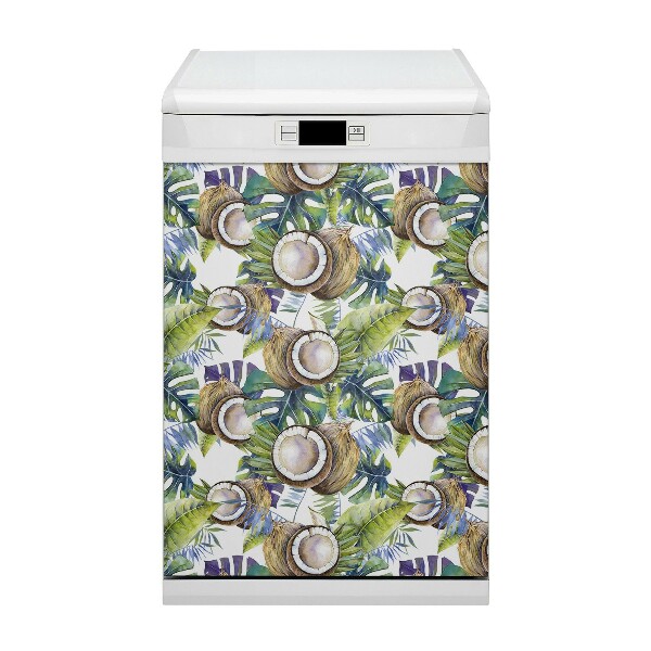 Painel magnético para máquina de lavar louça Cocos e folhas