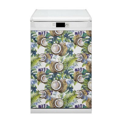 Painel magnético para máquina de lavar louça Cocos e folhas