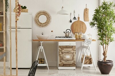 Capa magnética para máquina de lavar louça Madeira abstrata