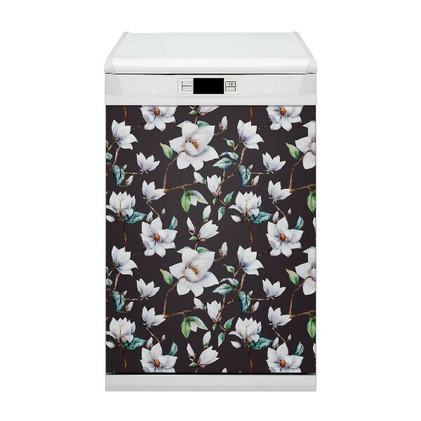 Capa magnética para máquina de lavar louça Flores pintadas