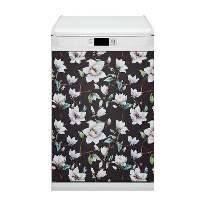 Capa magnética para máquina de lavar louça Flores pintadas