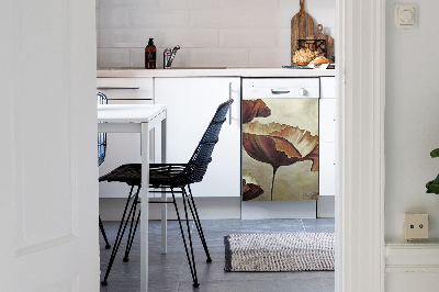 Capa magnética para máquina de lavar louça Pintando papoulas grandes