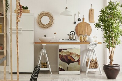 Capa magnética para máquina de lavar louça Pintando papoulas grandes