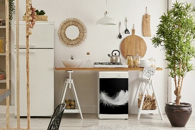 Painel magnético para máquina de lavar louça Pena branca