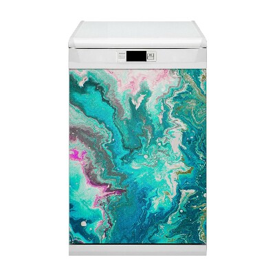 Capa magnética para máquina de lavar louça Abstração verde