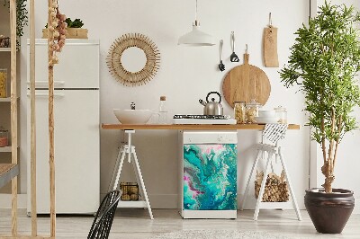 Capa magnética para máquina de lavar louça Abstração verde