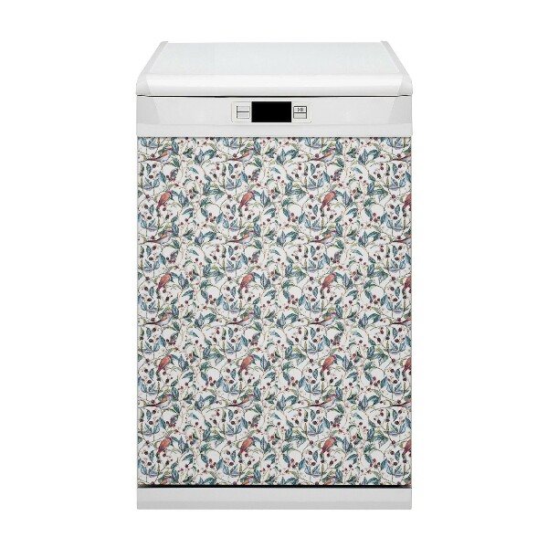 Capa magnética para máquina de lavar louça Pássaros nas framboesas