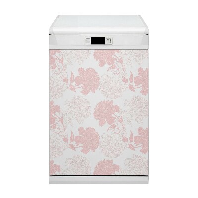 Painel magnético para máquina de lavar louça flores cor de rosa