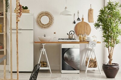 Painel magnético para máquina de lavar louça Prata abstrata