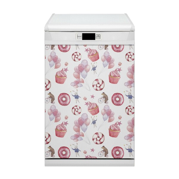 Painel magnético para máquina de lavar louça Doces e balões