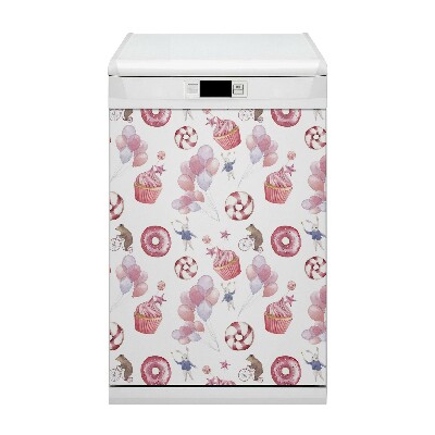 Painel magnético para máquina de lavar louça Doces e balões