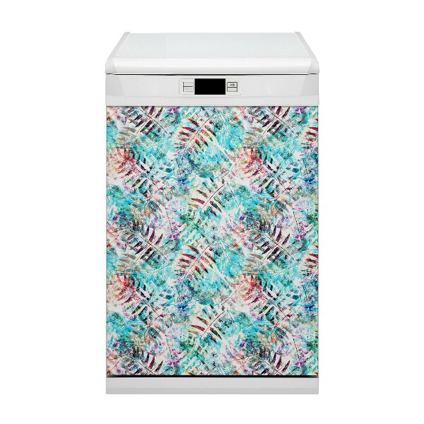 Painel magnético para máquina de lavar louça Impressões de folhas