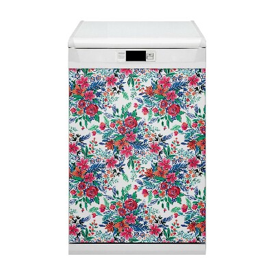 Painel magnético para máquina de lavar louça Flores coloridas