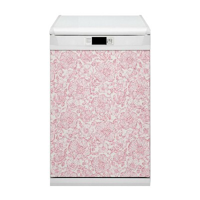 Capa magnética para máquina de lavar louça Contorno de flores