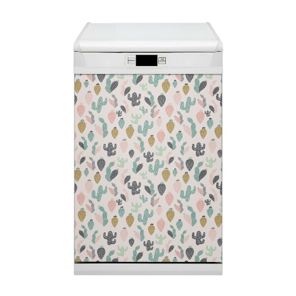 Painel magnético para máquina de lavar louça Cactos coloridos