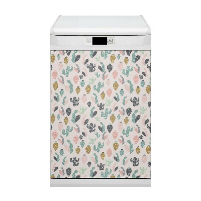 Painel magnético para máquina de lavar louça Cactos coloridos