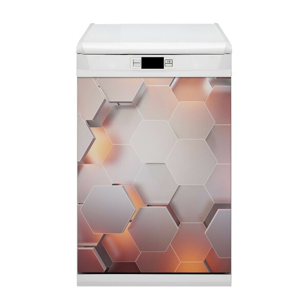 Capa magnética para máquina de lavar louça Abstração hexa