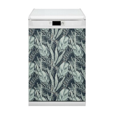 Capa magnética para máquina de lavar louça Folhas exóticas