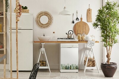 Capa magnética para máquina de lavar louça Cactos florescendo