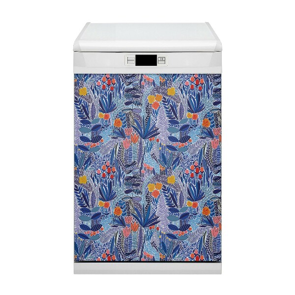 Capa magnética para máquina de lavar louça Plantas tropicais