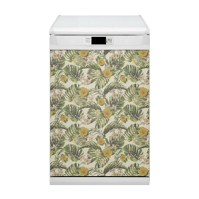Painel magnético para máquina de lavar louça Flores tropicais