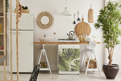 Capa magnética para máquina de lavar louça Folhas tropicais