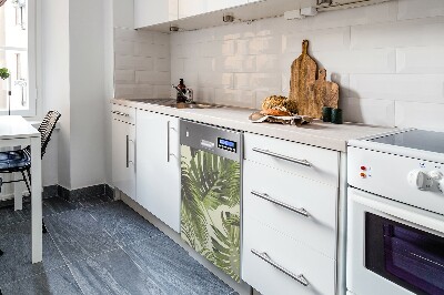 Capa magnética para máquina de lavar louça Folhas tropicais