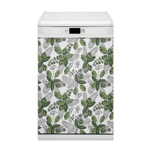 Painel magnético para máquina de lavar louça Padrão botânico