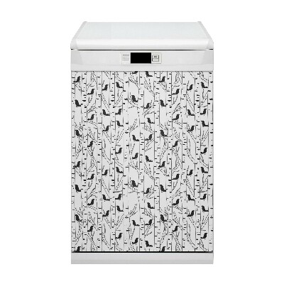 Painel magnético para máquina de lavar louça Pássaros e árvores