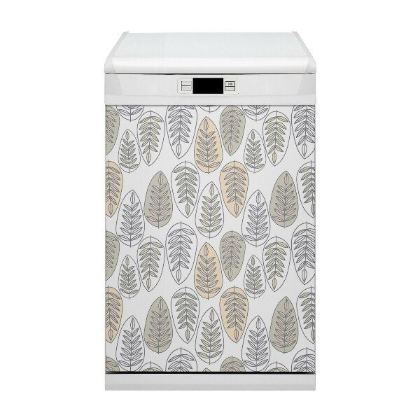 Capa magnética para máquina de lavar louça Folhas gráficas