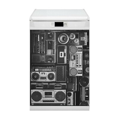 Painel magnético para máquina de lavar louça Velho aparelho de som