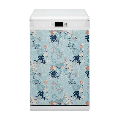 Painel magnético para máquina de lavar louça Garça e flores