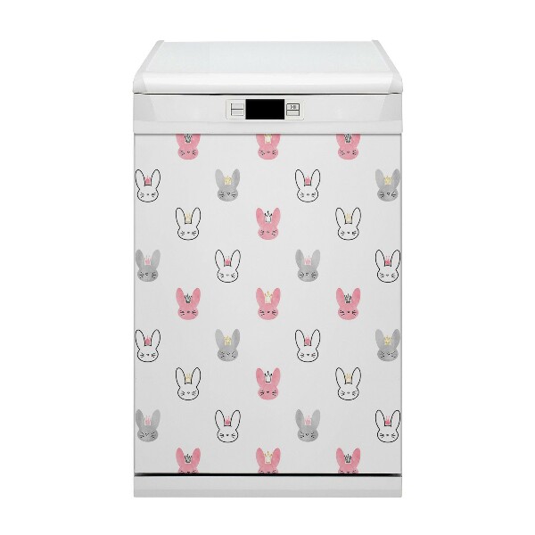 Painel magnético para máquina de lavar louça Coelhos em coroas