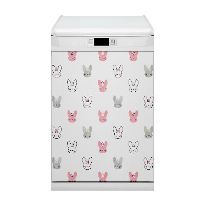 Painel magnético para máquina de lavar louça Coelhos em coroas