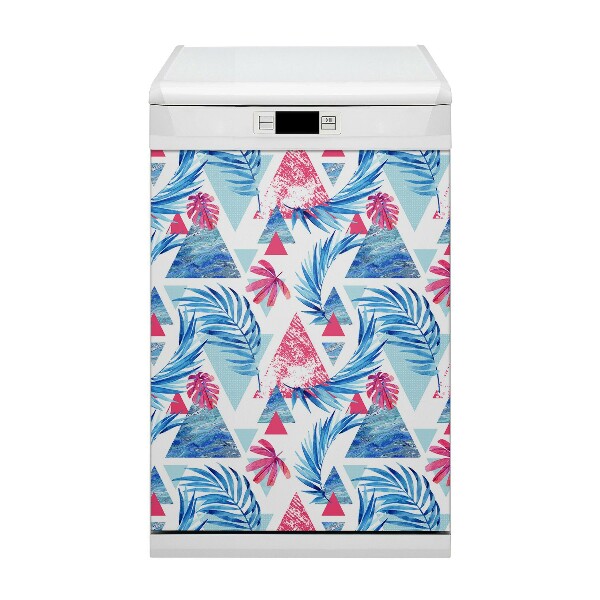 Capa magnética para máquina de lavar louça Folhas triangulares