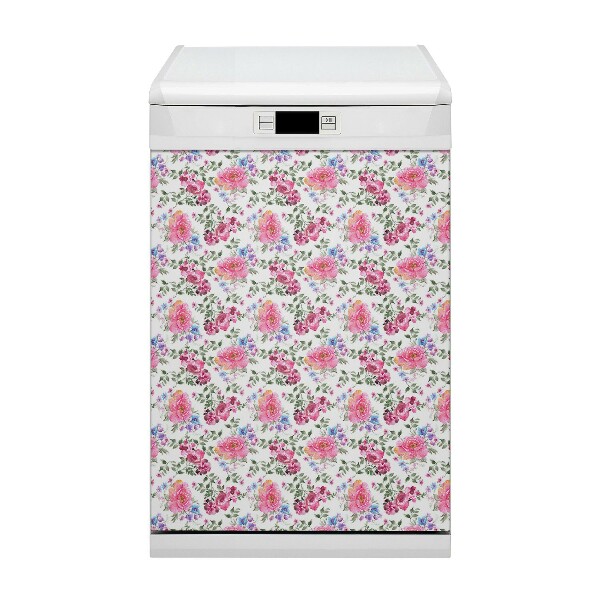 Painel magnético para máquina de lavar louça Rosas estilo vintage