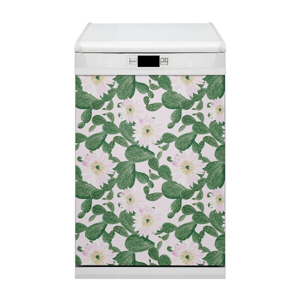 Capa magnética para máquina de lavar louça Cactos florescendo